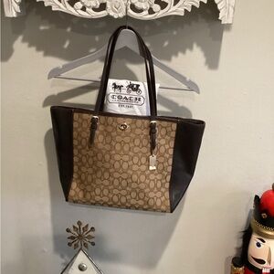 EUC - Coach Brown and Tan Tote Bag w/Bag!!!!